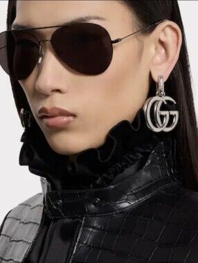 GUCCI GG Marmont Oversized Silver-Tone Earrings